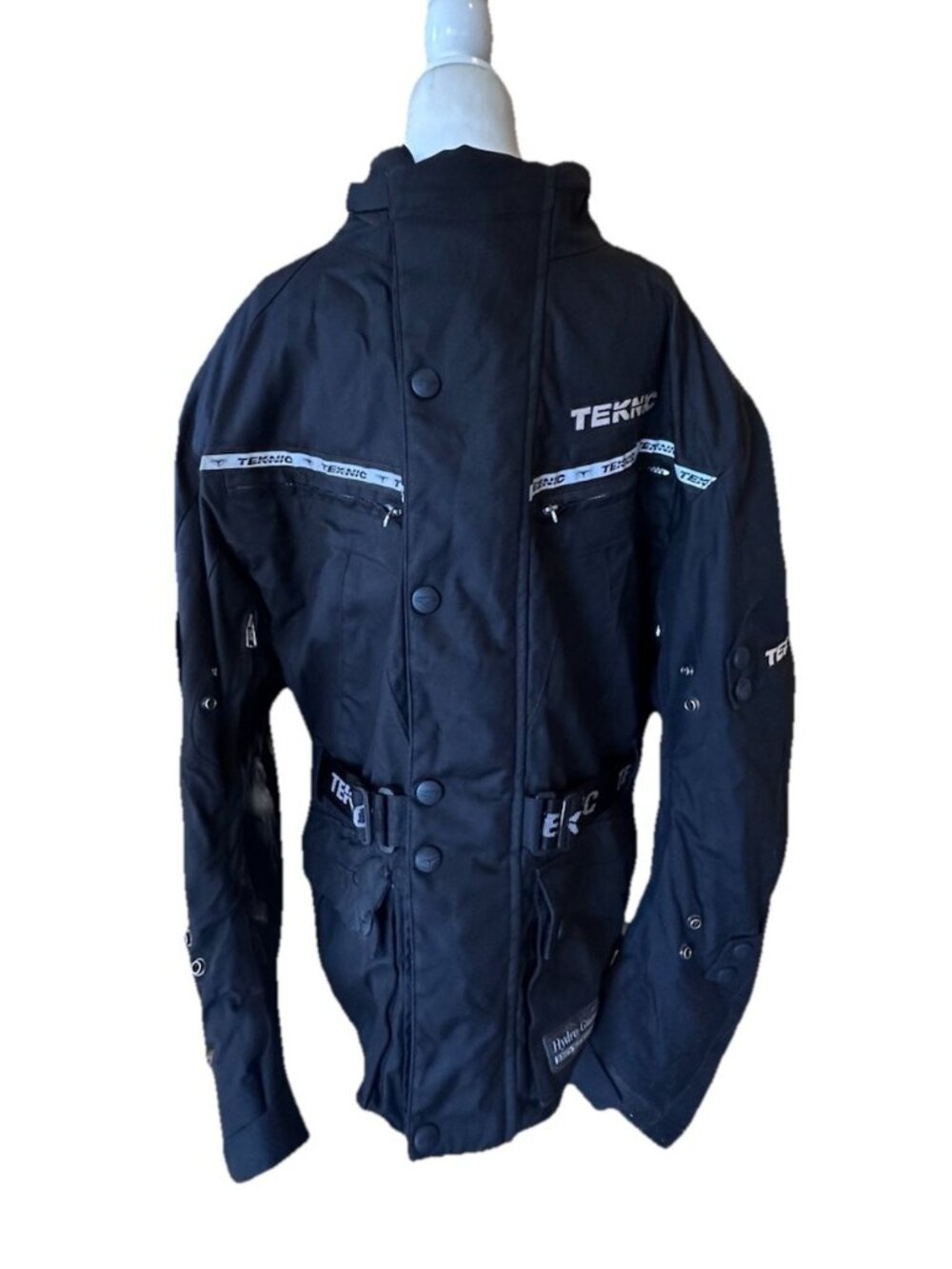Vintage Teknic Motorcycle Riding Jacket Pads Vents Cinch Waist Full Zip Size 48